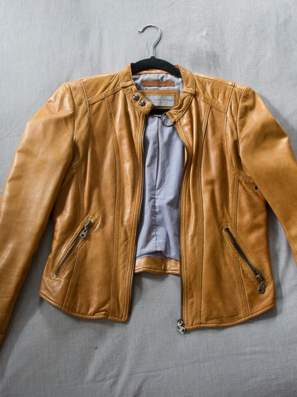 Andrew Mark Leather Jacket - Caramel - Size Small